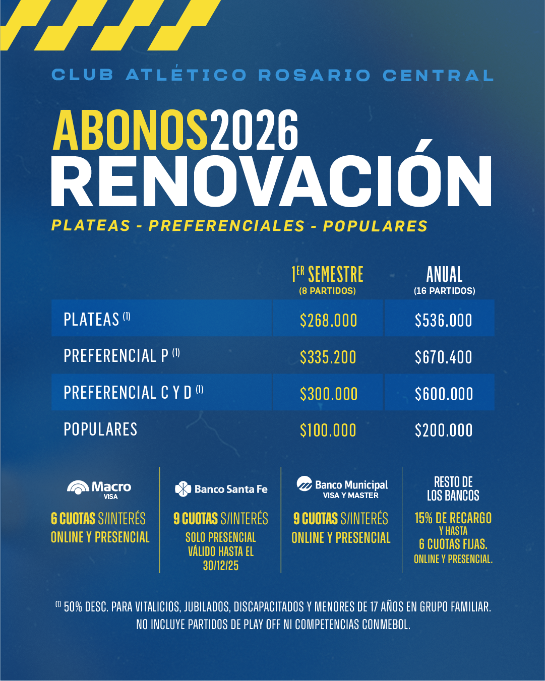 Renovaci n De Abonos 2026 Rosario Central